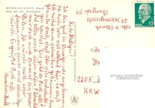 AK / Ansichtskarte Wernigerode_Harz Nicolaiplatz Fachwerk Wernigerode Harz
