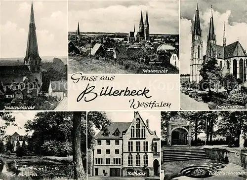 AK / Ansichtskarte Billerbeck_Westfalen Johanniskirche Ludgerusdom Ludgerusbrunnen Billerbeck_Westfalen