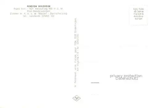 AK / Ansichtskarte Guendelwangen Pension Waldheim  Guendelwangen