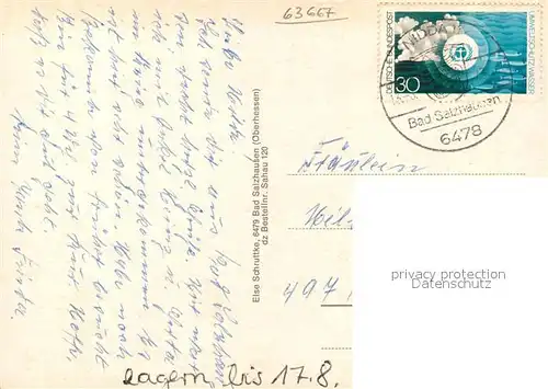 AK / Ansichtskarte Bad_Salzhausen Wasserrad Lithiumquelle Stahlquelle Salzquelle Bad_Salzhausen