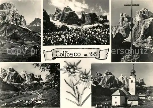 AK / Ansichtskarte Colfosco Val Badai Kirche Bergkreuz Colfosco