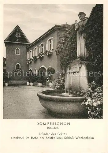 AK / Ansichtskarte Wachenheim_Weinstrasse Sektkellerie Schloss Wachenheim Dom Perignon Brunnen Wachenheim_Weinstrasse