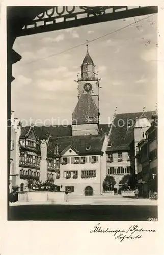 AK / Ansichtskarte ueberlingen_Bodensee Hofstatt Brunnen Muensterkirche ueberlingen Bodensee