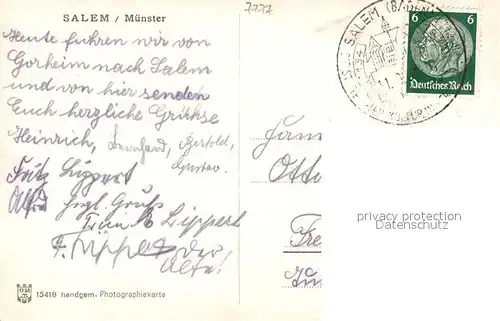 AK / Ansichtskarte Salem_Baden Muenster Innenansicht Altar Salem_Baden