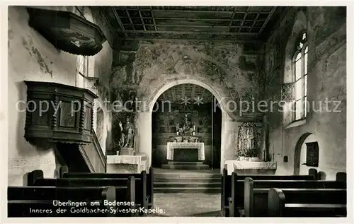 AK / Ansichtskarte Goldbach_ueberlingen Inneres der Sylvesterkapelle Kanzel Altar Goldbach ueberlingen