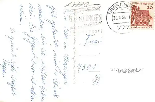 AK / Ansichtskarte ueberlingen_Bodensee Brunnen Minigolf Stadtgarten Hafen Faehre Stadtansicht vom See aus ueberlingen Bodensee