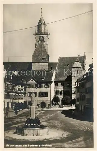 AK / Ansichtskarte ueberlingen_Bodensee Hofstatt Brunnen Kirche ueberlingen Bodensee