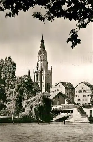 AK / Ansichtskarte ueberlingen_Bodensee Motiv mit Kirche Ansicht vom See aus ueberlingen Bodensee