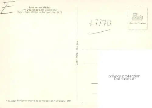 AK / Ansichtskarte ueberlingen_Bodensee Sanatorium Mueller ueberlingen Bodensee