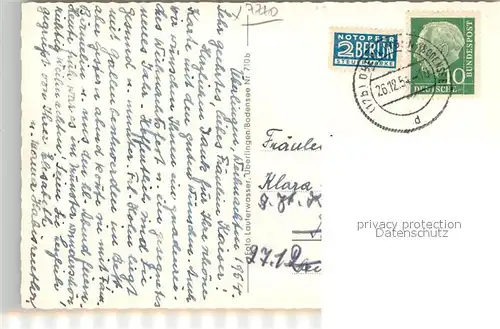 AK / Ansichtskarte ueberlingen_Bodensee Hofstatt Brunnen Christbaum Muenster Nachtaufnahme Neujahrskarte ueberlingen Bodensee