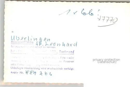 AK / Ansichtskarte ueberlingen_Bodensee Kurhotel St Leonhard Eingang ueberlingen Bodensee