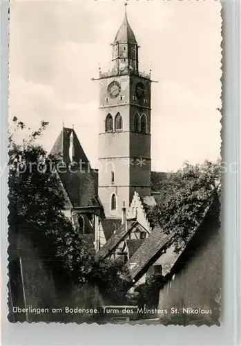 AK / Ansichtskarte ueberlingen_Bodensee Turm des Muensters St Nikolaus ueberlingen Bodensee