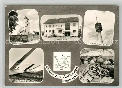 AK / Ansichtskarte Aufhausen_Goeppingen Pension Kless Sportflugplatz Polizeifunkturm  Aufhausen Goeppingen