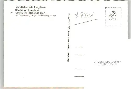 AK / Ansichtskarte Oberboehringen Kuchberg Christliches Erholungsheim Berghaus St. Michael Oberboehringen