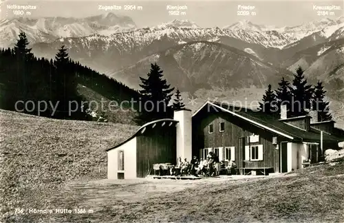 AK / Ansichtskarte Bad_Kohlgrub Hoerndle Huette mit Zugspitze Bad_Kohlgrub