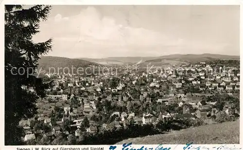 AK / Ansichtskarte Siegen_Westfalen Blick auf Giersberg und Siegtal Siegen_Westfalen