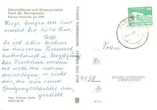 AK / Ansichtskarte Elend_Harz kleinste Holzkirche der DDR Elend_Harz