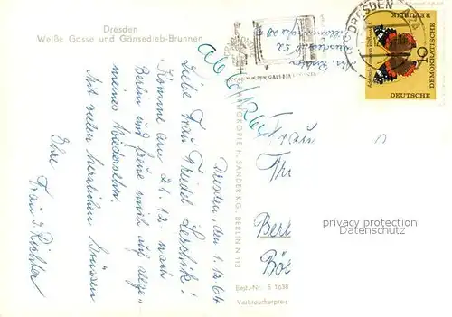 AK / Ansichtskarte Dresden Weisse Gasse und Gaensedieb Brunnen Dresden