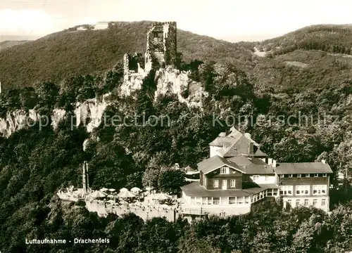 AK / Ansichtskarte Koenigswinter Fliegeraufnahme Drachenfels Hotel Restaurant Koenigswinter