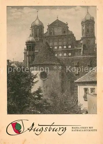 AK / Ansichtskarte Augsburg Maria Stern mit Rathaus Rueckseite Augsburg