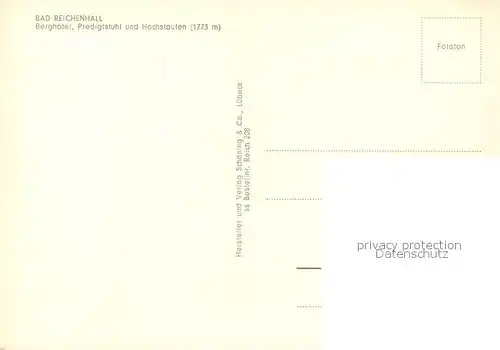AK / Ansichtskarte Bad_Reichenhall Berghotel Predigtstuhl Hochstaufen Bad_Reichenhall