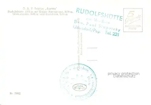 AK / Ansichtskarte Rudolfshuette mit Kaiser Baerenkogel Granatspitze Sonnblick Rudolfshuette