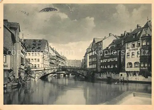 AK / Ansichtskarte Nuernberg Altstadt Fleischbruecke ueber Pegnitz  Nuernberg