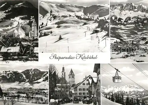 AK / Ansichtskarte Kitzbuehel_Tirol Skigebiet Seilbahn Fliegeraufnahme Kitzbuehel Tirol