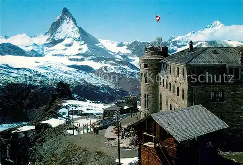 AK / Ansichtskarte Zermatt_VS Kulm Hotel Gornergrat mit Matterhorn Zermatt_VS