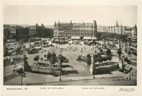 AK / Ansichtskarte Barcelona_Cataluna Placa de Catalunya  Barcelona Cataluna