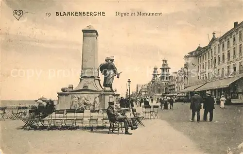 AK / Ansichtskarte Blankenberghe Digue et Monument Blankenberghe