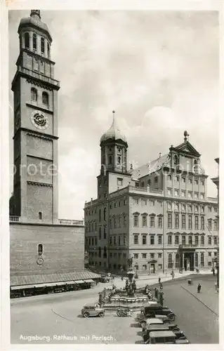 AK / Ansichtskarte Augsburg Rathaus mit Perlach Augsburg