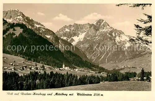 AK / Ansichtskarte Riezlern_Kleinwalsertal_Vorarlberg mit Hirschegg und Widderstein Riezlern_Kleinwalsertal