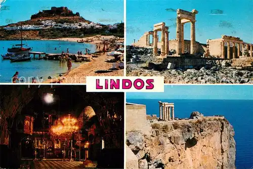 AK / Ansichtskarte Lindos Panoramen Ruinen Abendstimmung Lindos