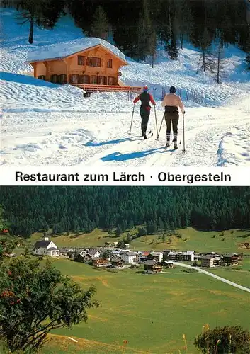 AK / Ansichtskarte Obergesteln Restaurant zum Laerch Panorama Winter Obergesteln