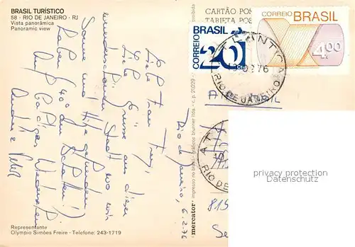 AK / Ansichtskarte Rio_de_Janeiro Christusfigur Panorama Rio_de_Janeiro