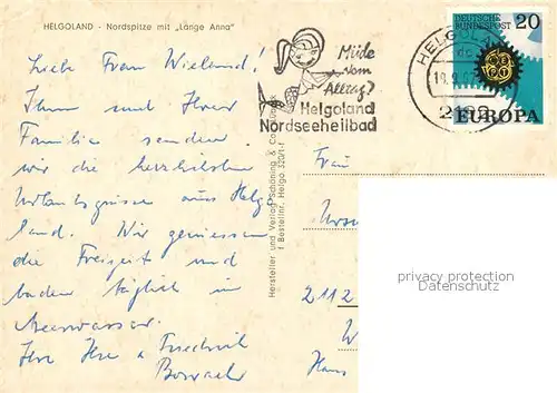 AK / Ansichtskarte Helgoland Nordspitze mit Lange Anne Helgoland