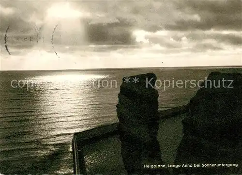 AK / Ansichtskarte Helgoland Lange Anne bei Sonnenuntergang Helgoland
