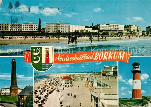 AK / Ansichtskarte Borkum_Nordseebad Strand Promenade Hotels Leuchtturm Borkum_Nordseebad