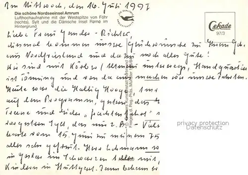 AK / Ansichtskarte Amrum Nordseeinsel Fliegeraufnahme Amrum