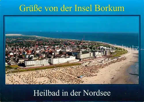 AK / Ansichtskarte Borkum_Nordseebad Nordseeinsel Fliegeraufnahme Borkum_Nordseebad