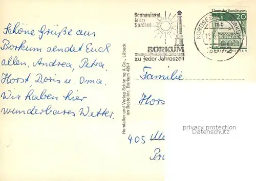AK / Ansichtskarte Borkum_Nordseebad Strand Inselbahnhof Promenade Leuchtturm Sonnenuntergang Fliegeraufnahme Borkum_Nordseebad