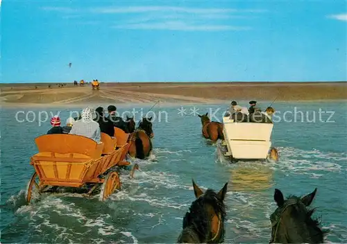 AK / Ansichtskarte Insel_Neuwerk Wattwagen im Priel auf der Fahrt auf die Insel Insel Neuwerk