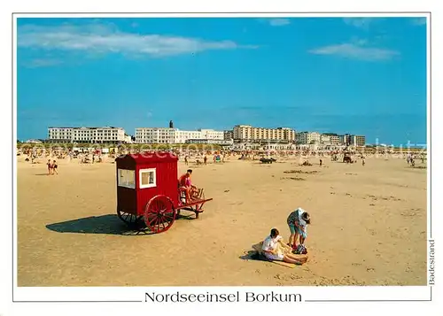 AK / Ansichtskarte Borkum_Nordseebad Badestrand Badewagen Hotels Borkum_Nordseebad