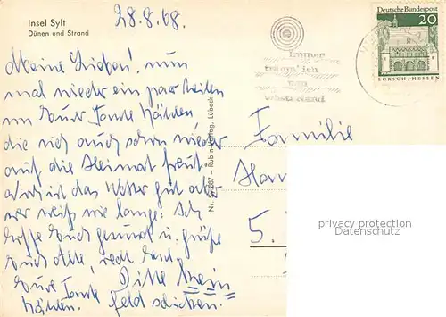 AK / Ansichtskarte Insel_Sylt Duenen und Strand Insel_Sylt