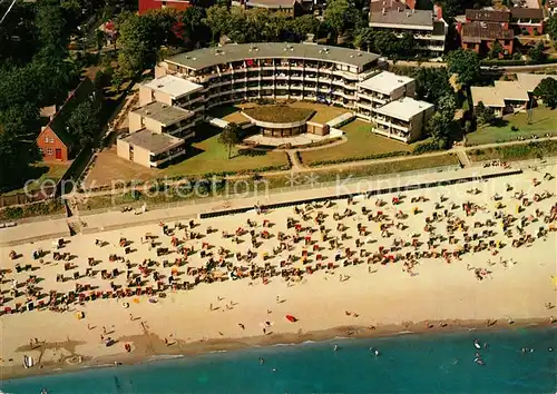 AK / Ansichtskarte Wyk_Foehr Strand Kurhotel Nordseeheilbad Fliegeraufnahme Foehr