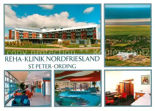 AK / Ansichtskarte St_Peter Ording Rehaklinik Nordfriesland Innenansichten Fliegeraufnahme St_Peter Ording