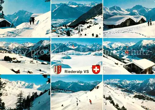 AK / Ansichtskarte Riederalp Landschaftspanorama Bergwelt Alpen Grosser Aletschgletscher Berner Alpen Riederalp