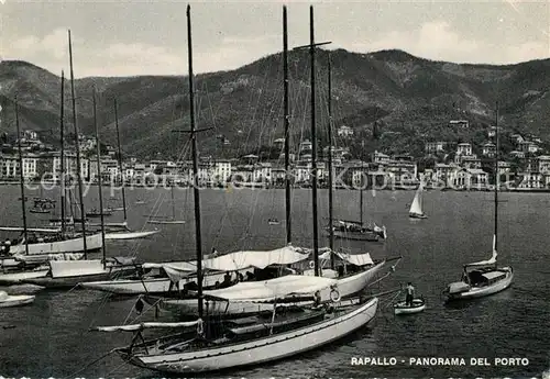 AK / Ansichtskarte Rapallo_Liguria Panorama del Porto Hafen Segelschiffe Rapallo Liguria