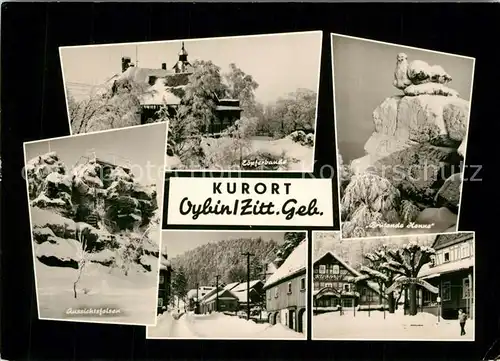 AK / Ansichtskarte Oybin Toepferbaude Bruetende Henne Felsformation Aussichtsfelsen Zittauer Gebirge Oybin